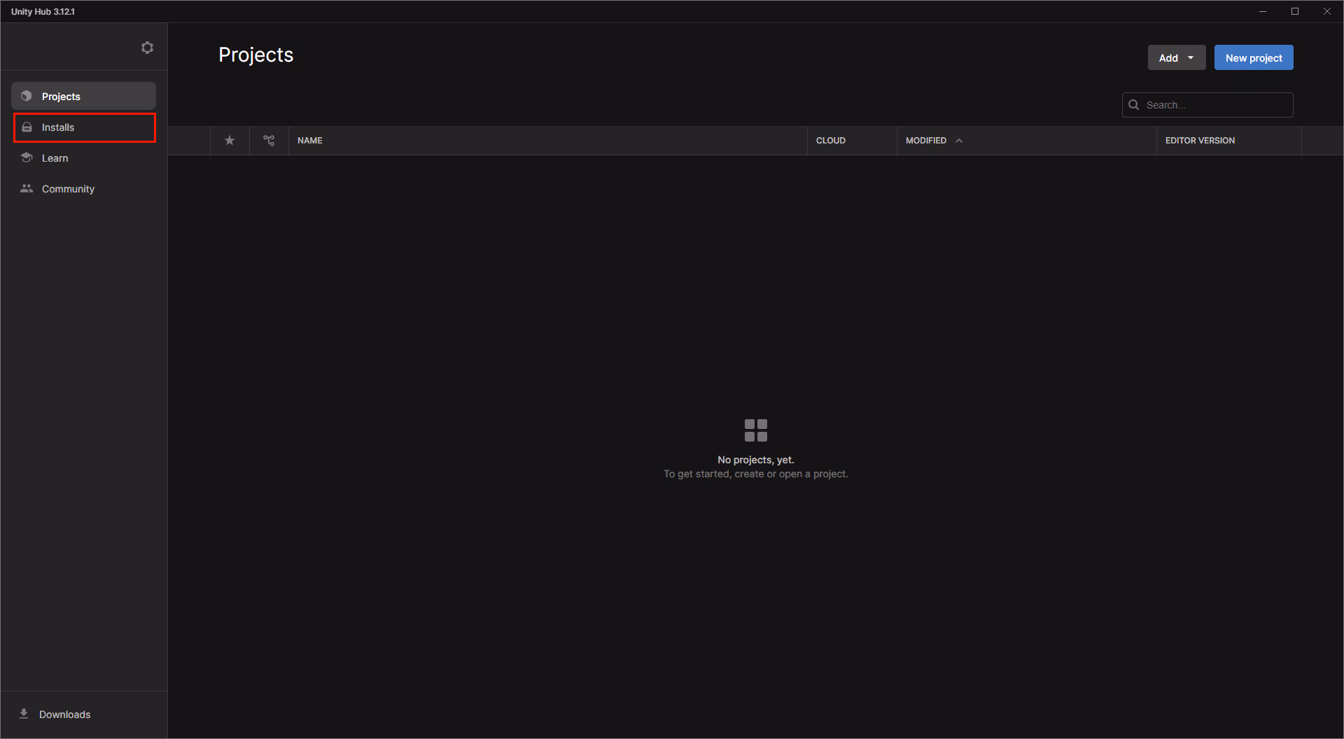 Unity Hub